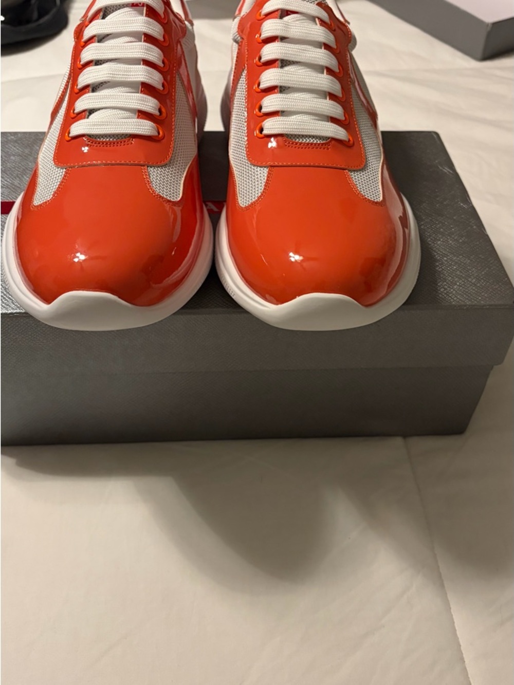 Prada Men’s Sneakers in Orange and White